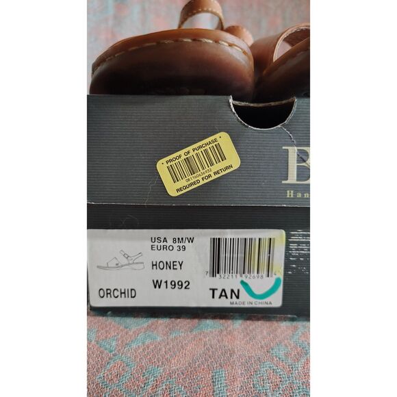 Born Women's Leather Size 8 Tan Ankle Strap Open Toe Sandals - Picture 5 of 10